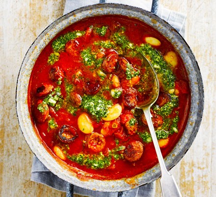 Butter bean & chorizo stew recipe | BBC Good Food