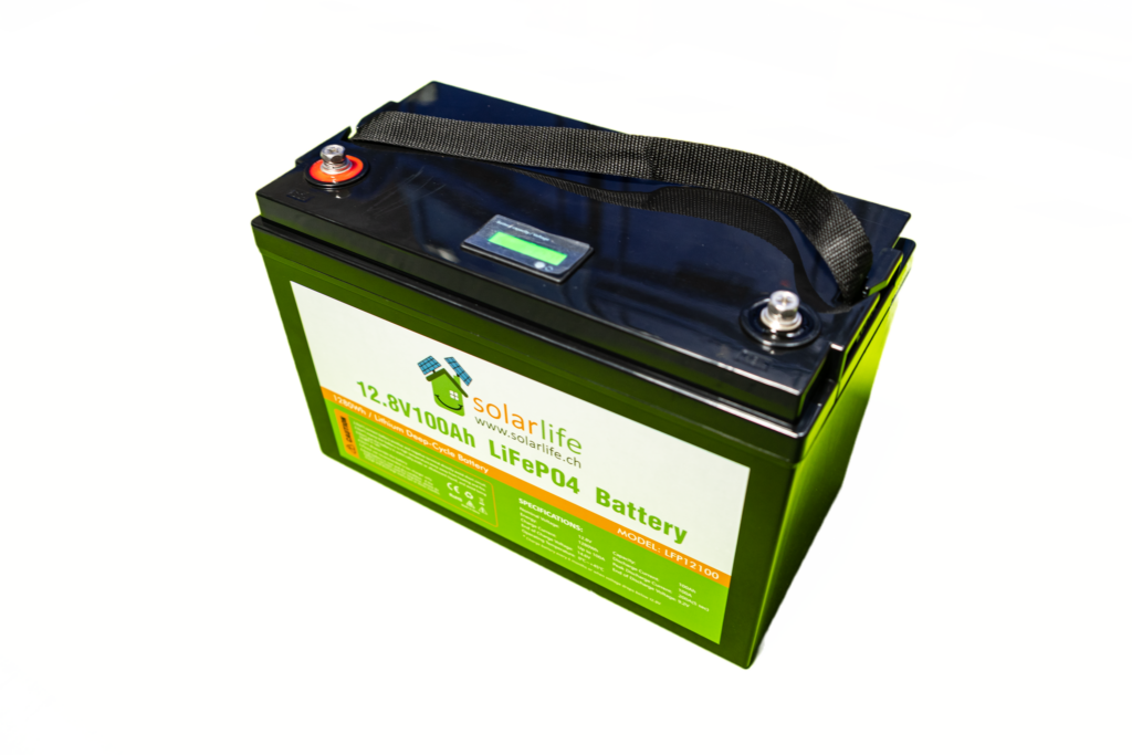 Lithium Batterie LiFePO4 12.8V 100Ah 2000 W mit Display